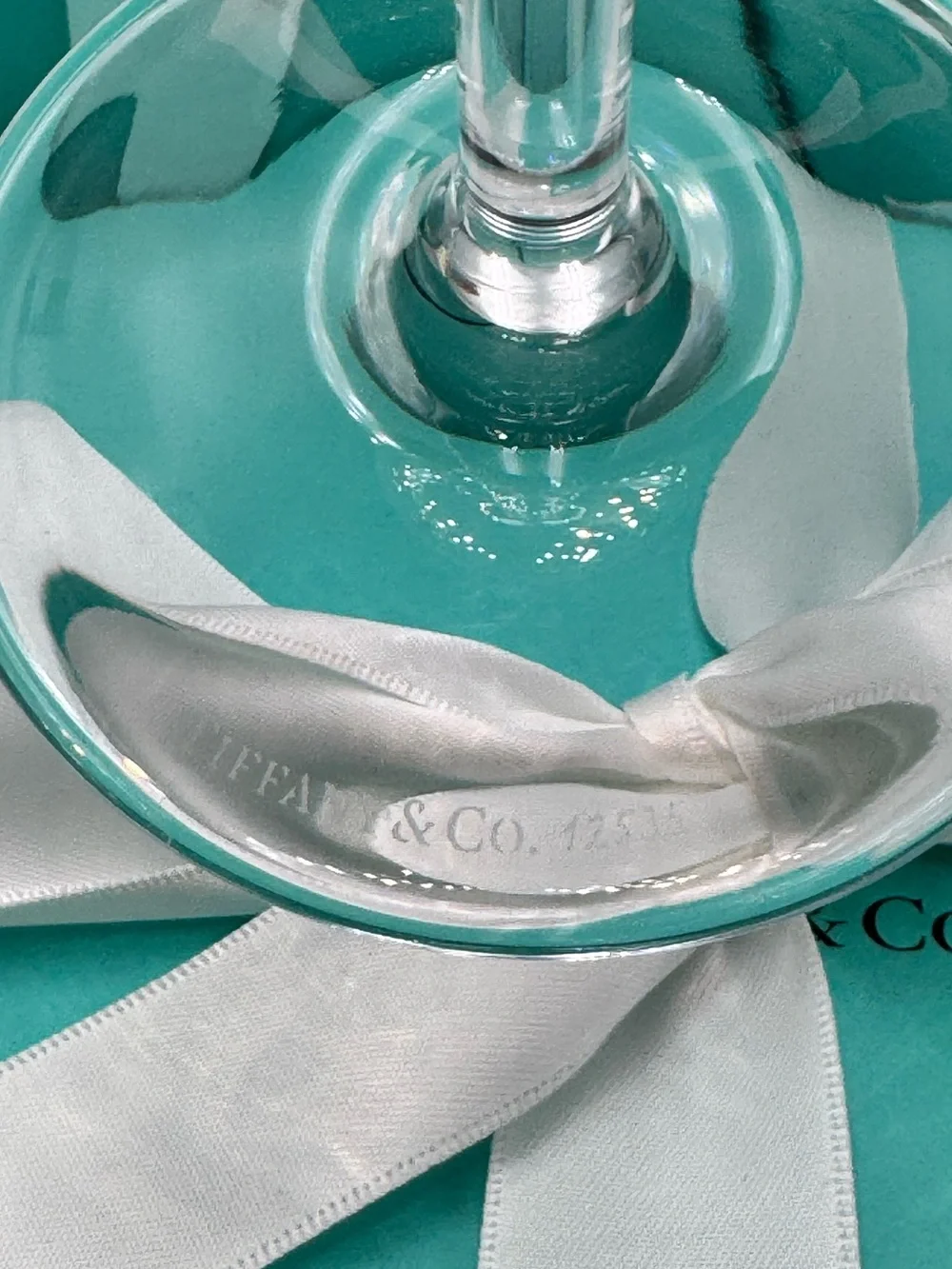 NEW - Tiffany & Co. Diamond Point Lead Crystal Wine Glass Clear W/ Tiffany’s Box